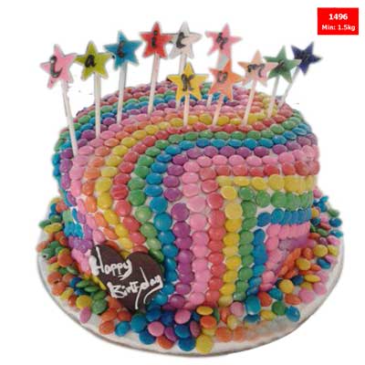 "Round shape Kiwi cake - 1kg, Flower Arrangement with 60 mixed Roses - Click here to View more details about this Product